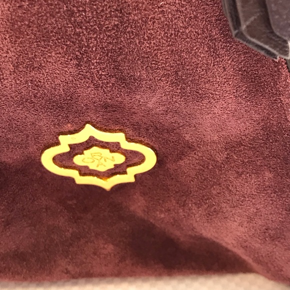 NWOT OR YANY Burgundy Large Leather Studded Satchel - Picture 6 of 12